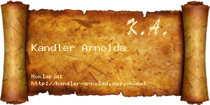 Kandler Arnolda névjegykártya